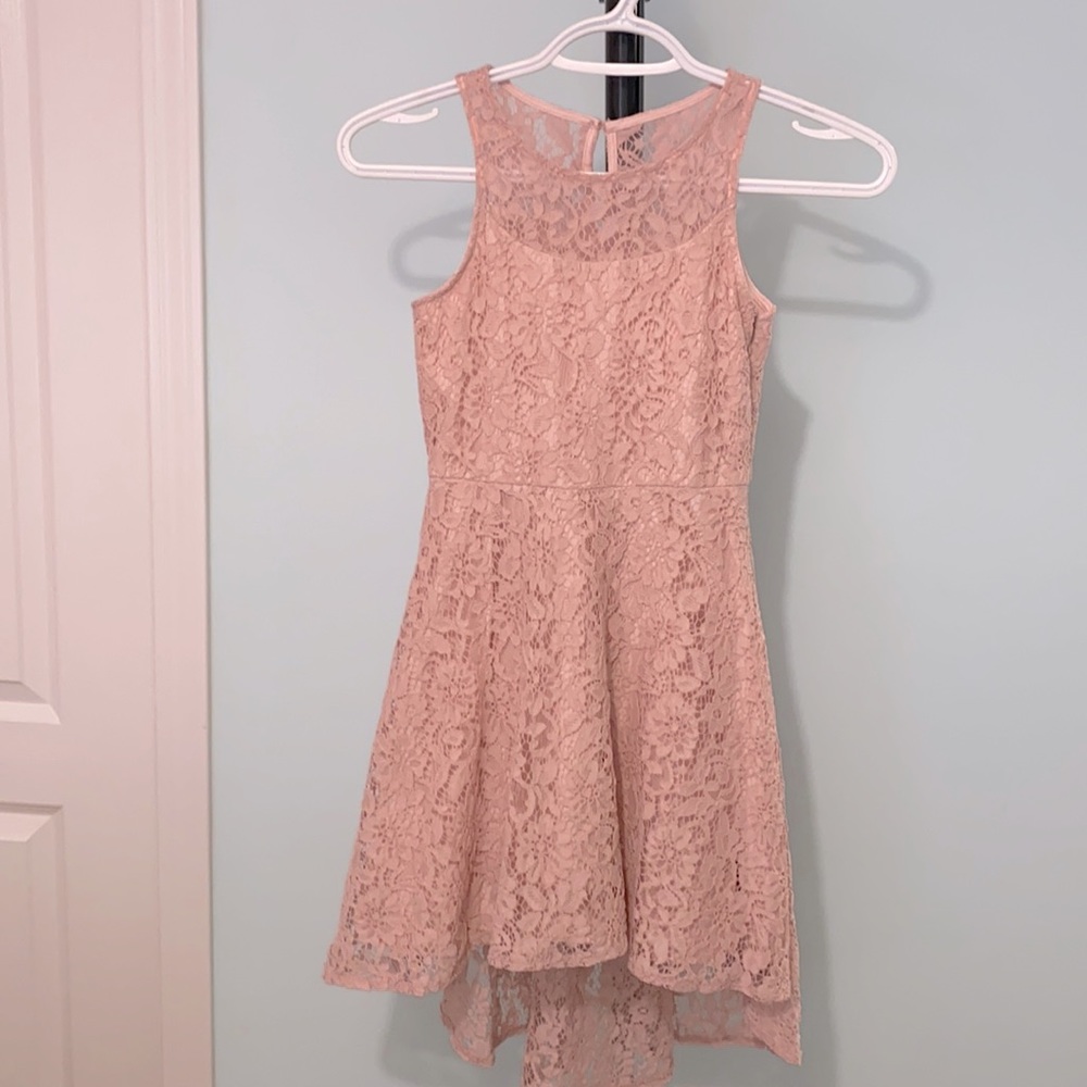Pastourelle Girl's Lace High-Low Dress